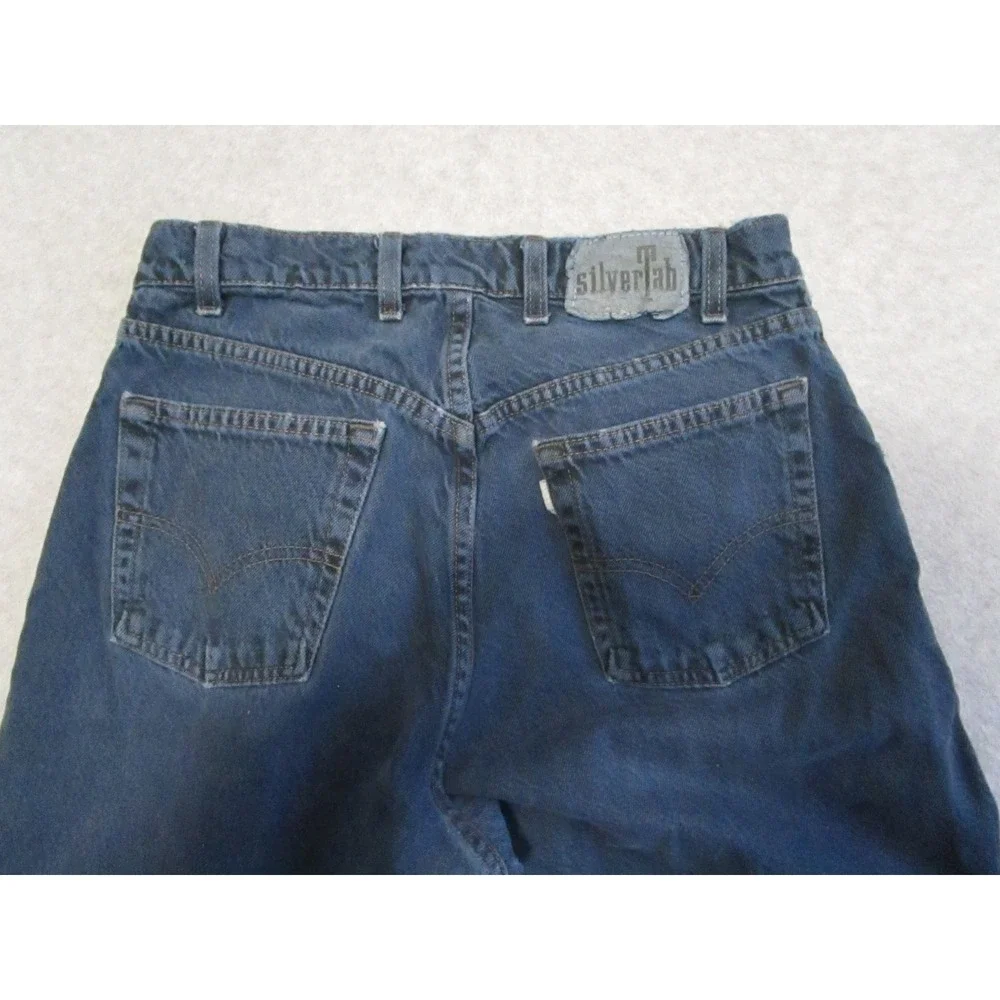 Levi's SilverTab Pants Mens 28x33 Blue Baggy Fit Vintage 90s Y2K Dark Wash Denim